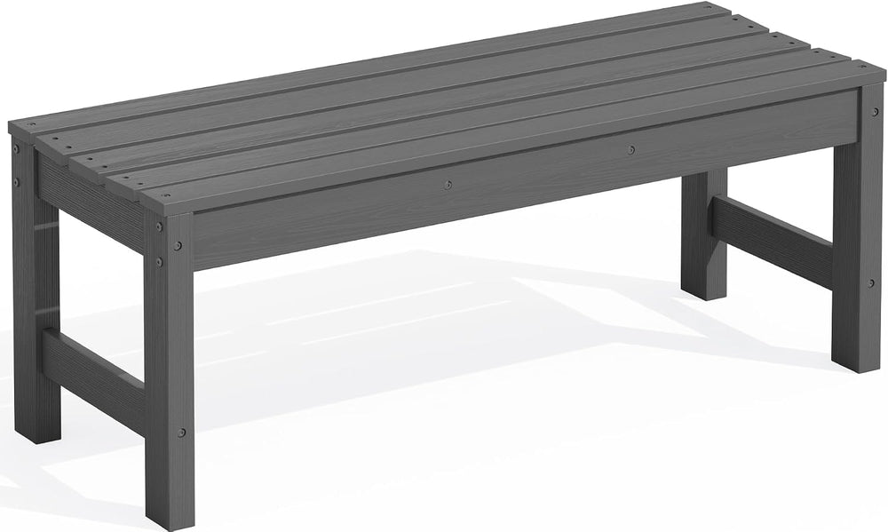 SERWALL 47 Inches Backless Outdoor Bench for 2-Person, Grey