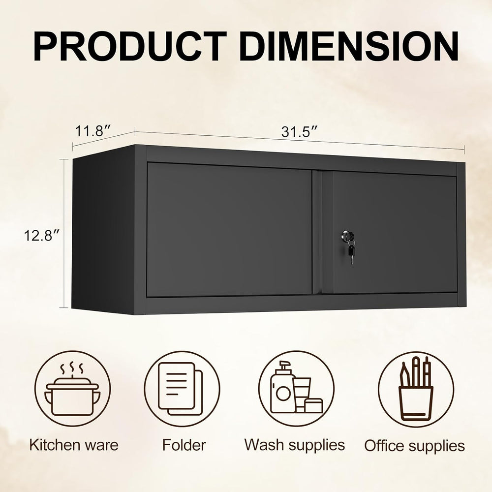 Metal Garage Wall Cabinets,13" H Garage Storage Cabinet Wall Mounted,Flo...