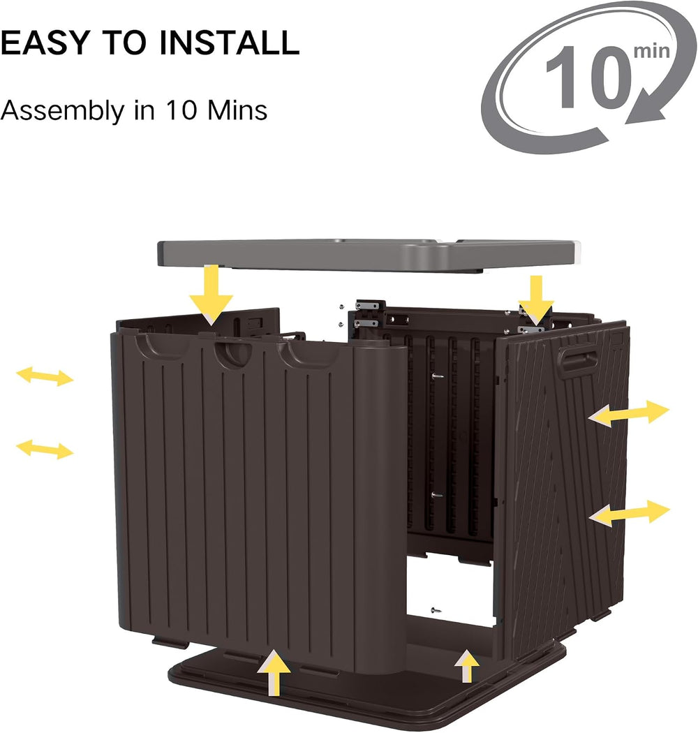Kingdura 60 Gallon Outdoor Storage Box, Waterproof Resin Deck Box for Indoor ...