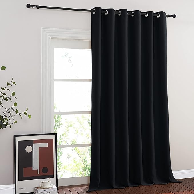 NICETOWN Black Out 144 inch Curtain for Sliding Glass Door, Grommet Thermal I...