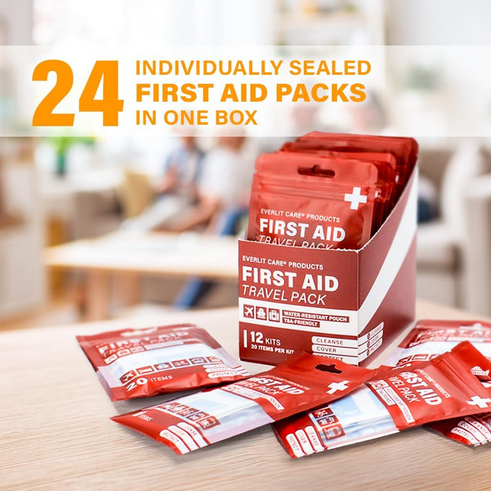 EVERLIT CARE Travel Bandage Pack | 24 Individual Packets, Bulk Portable Mini ...