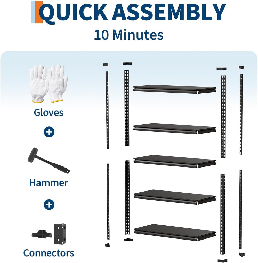 Garvee 3 Tier Steel Garage Storage Shelves, 36" W x 18" D x 36"...