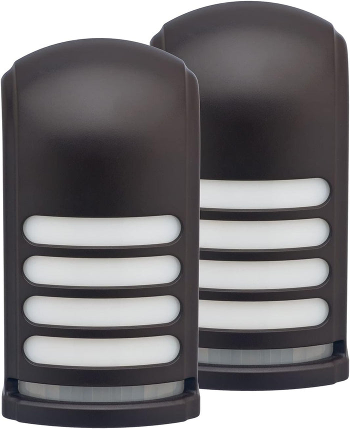 Xodus Battery Operated LED Deck/Stair Light, Motion Sensor, Bronze, 2 Pack