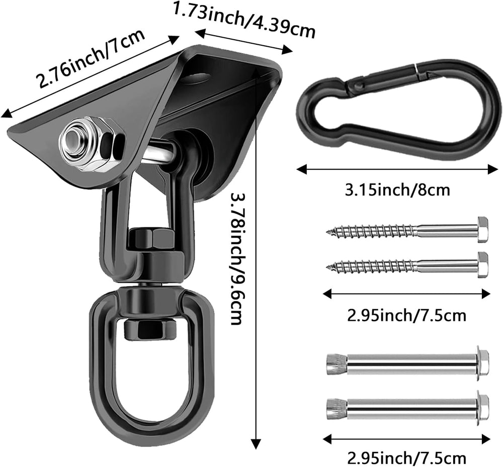 Heavy Duty Hammock Hanging Kit, 360° Rotating 1200 lb Swing Hangers for Hammo...