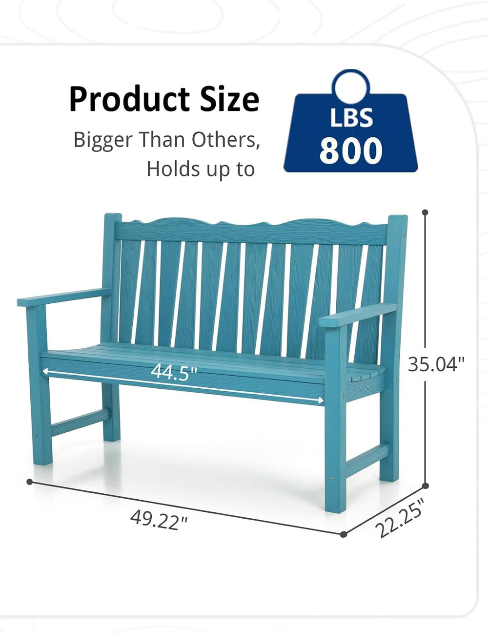 Outdoor Bench Weatherproof, 2-Person Garden Benches for Outdoors, All Weather...