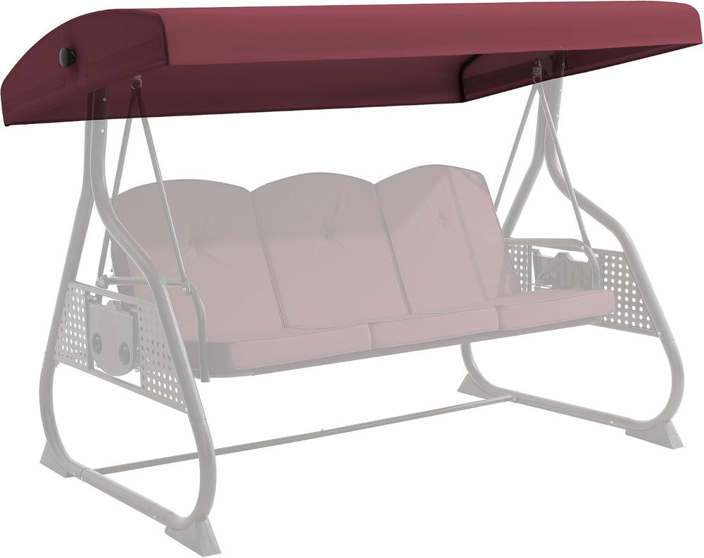 Outdoor Patio Porch Swing Canopy Replacement Cover, 3 Seat Swing Cover UV-Res...