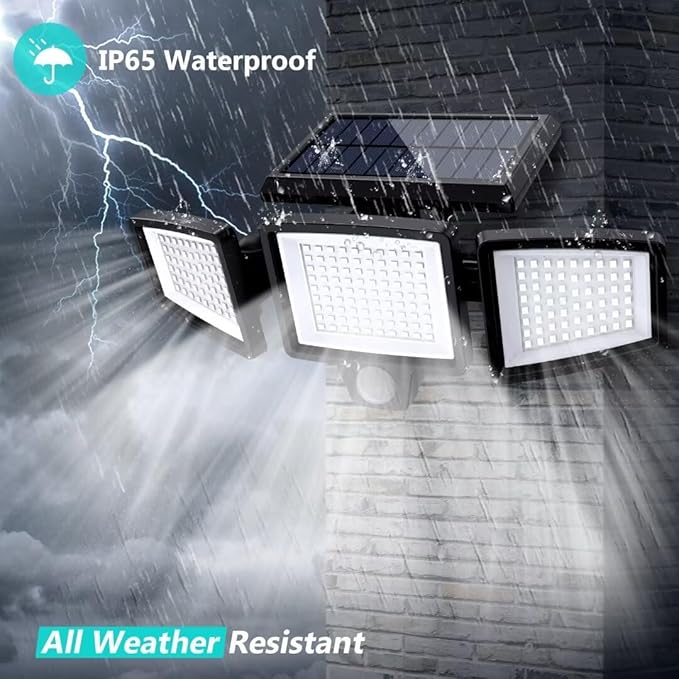 Tuffenough Solar Outdoor Lights 2500LM 210 LED Security Lights with Remote Co...
