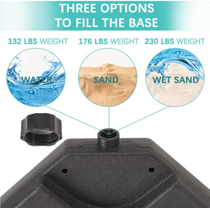 VECELO 4-Piece Heavy-Duty Cantilever Offset Patio Umbrella Base/Stand Outdoor...