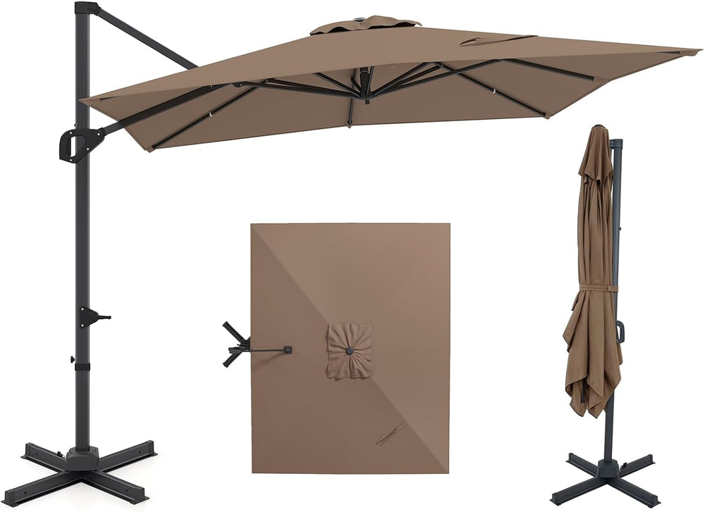 Tangkula 11 x 9 FT Patio Umbrella, Large Offset Cantilever Outdoor Umbrella w...