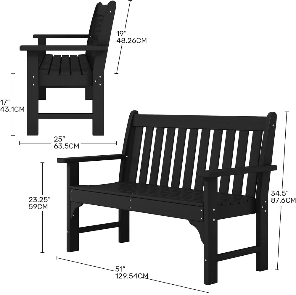 Garden Bench, Farmhouse Park Front Porch for Entryway Bench Outdoor Seating L...