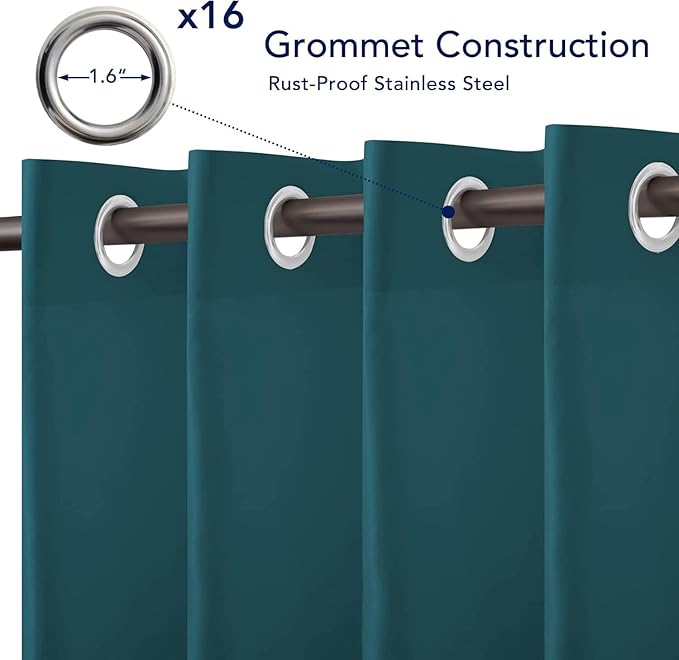 PureFit Outdoor Curtains for Patio Waterproof Weatherproof, UV Resistant Outs...