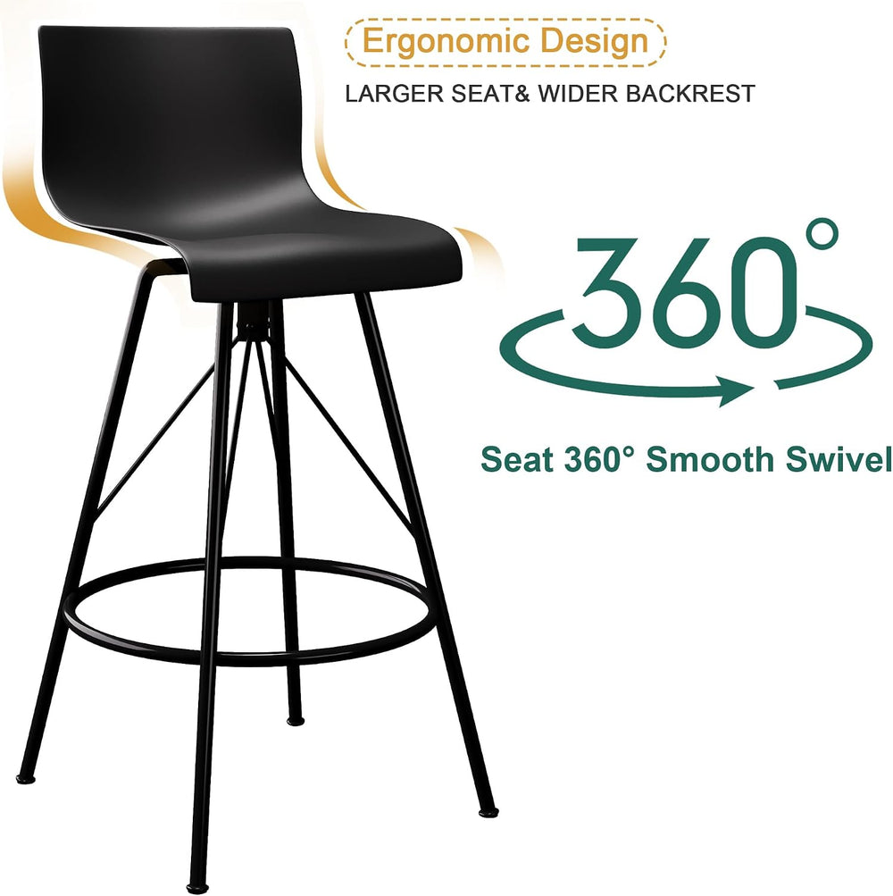 Haobo Metal Bar Stools, Counter Stools Chairs Plastic Seat Swivel Stools Set ...