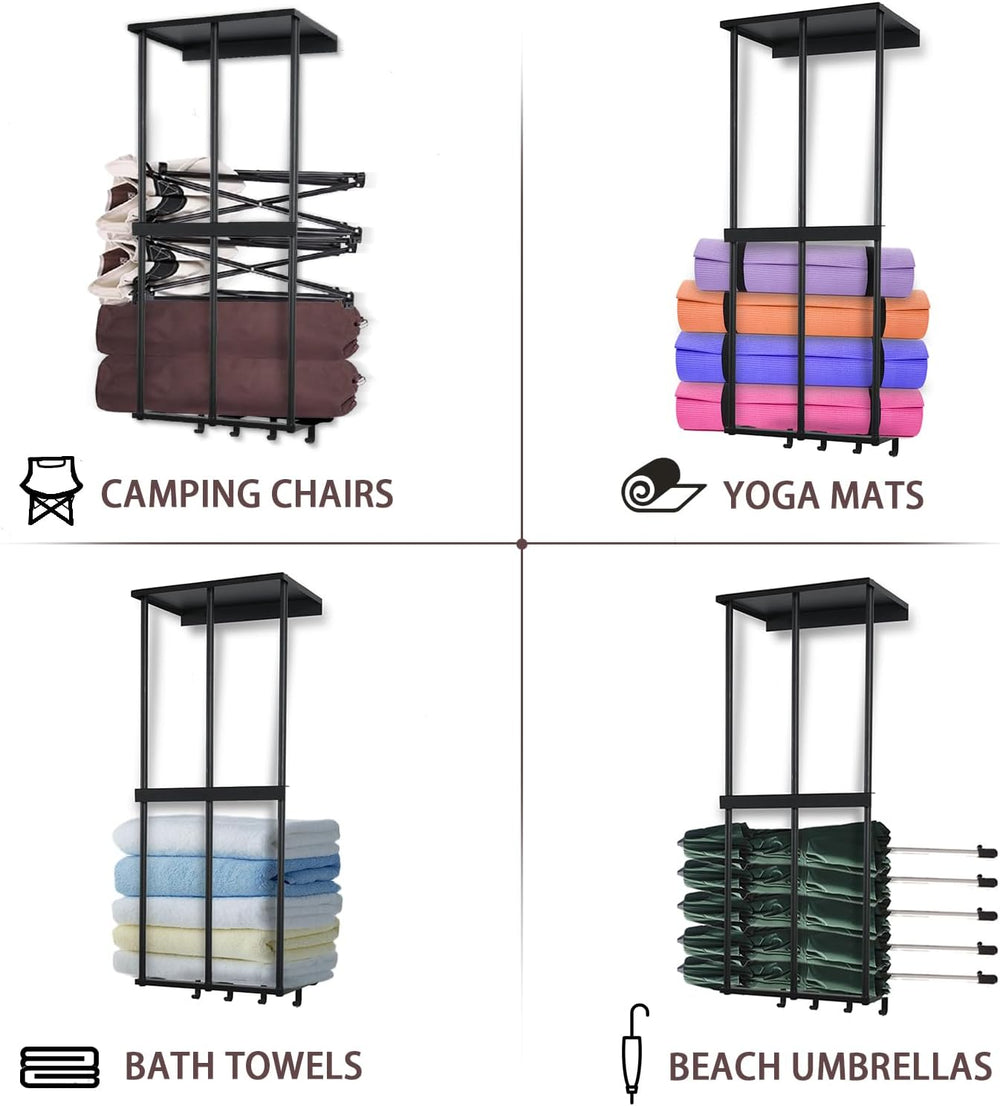 Garage Organization Storage, Metal Camping Chair Rack Wall Mount
