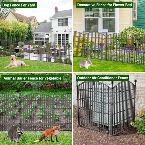 10 Panel No Dig Decorative Garden Fence with Gate 32"H x 23.6'L Dog ...
