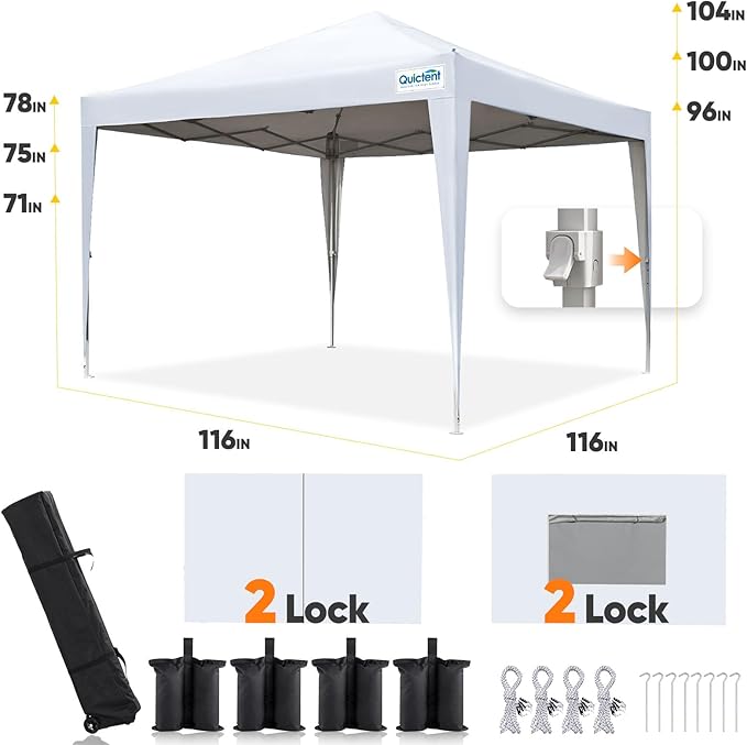 Quictent Privacy 8x8 Pop up Canopy Tent with Sidewalls and Roll-up Ventilated...