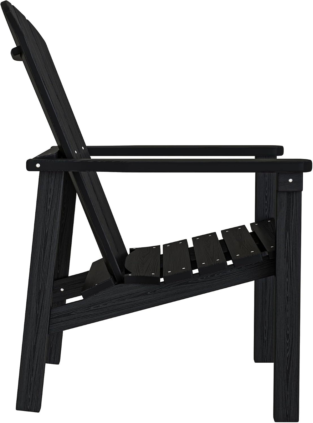 Compact Stackable Adirondack Chairs Set of 4,HDPE,Black | 26.3" Wide HDP...