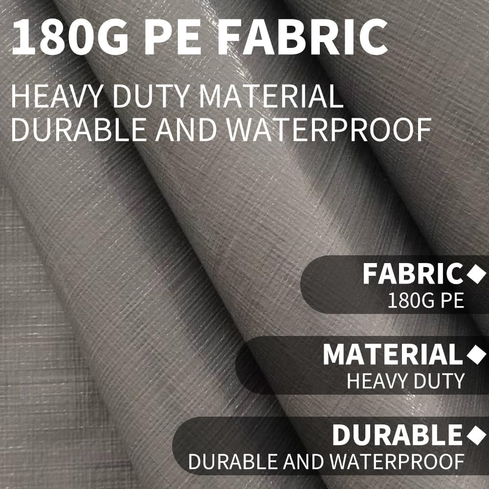 Carport Replacement Canopy Cover, Gray, 10' x 20'