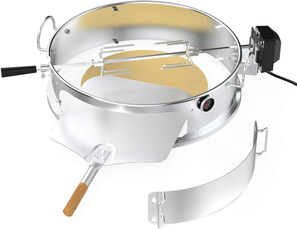 onlyfire Stainless Steel Multi-purpose Rotisserie and Pizza Combo Kit | For W...