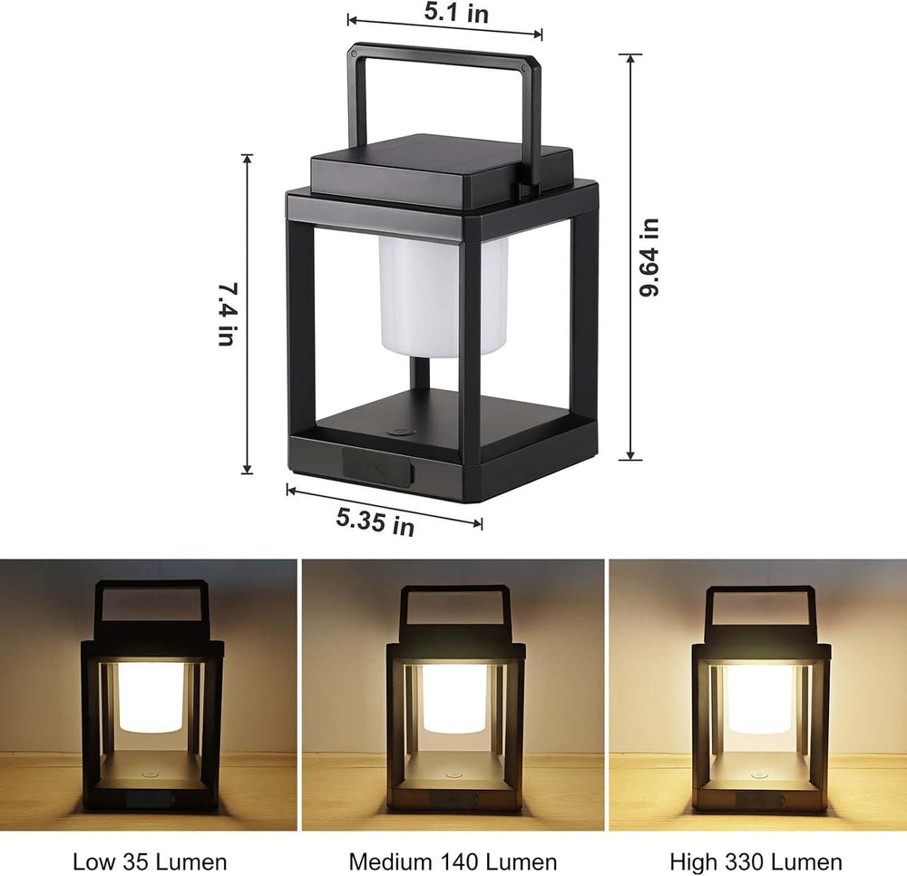 Solar Lantern Outdoor Table Lamp: Portable Hanging LED Lights - Waterproof De...