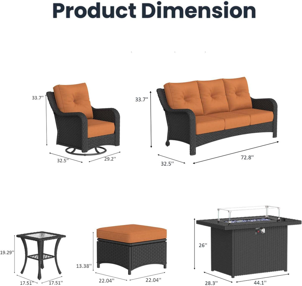 10 Pieces Outdoor Patio Furniture Sets