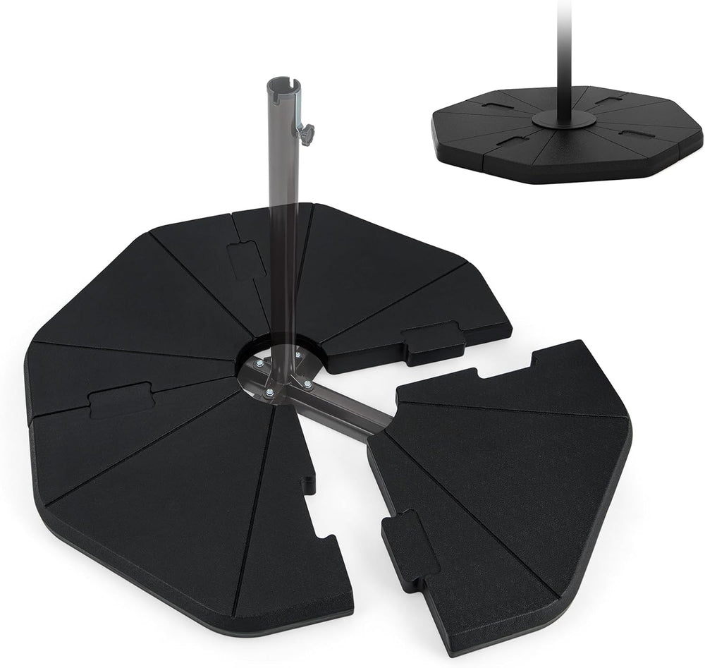 Tangkula 4-Piece Patio Umbrella Base, 208 lbs Heavy Duty Offset Cantilever Um...