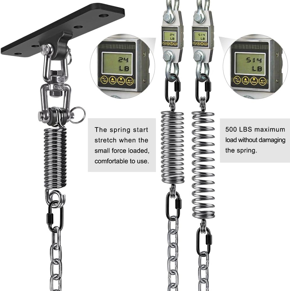 Hammock Chair Hanging Kit, Heavy Duty Swing Hanger with Spring and 39" C...