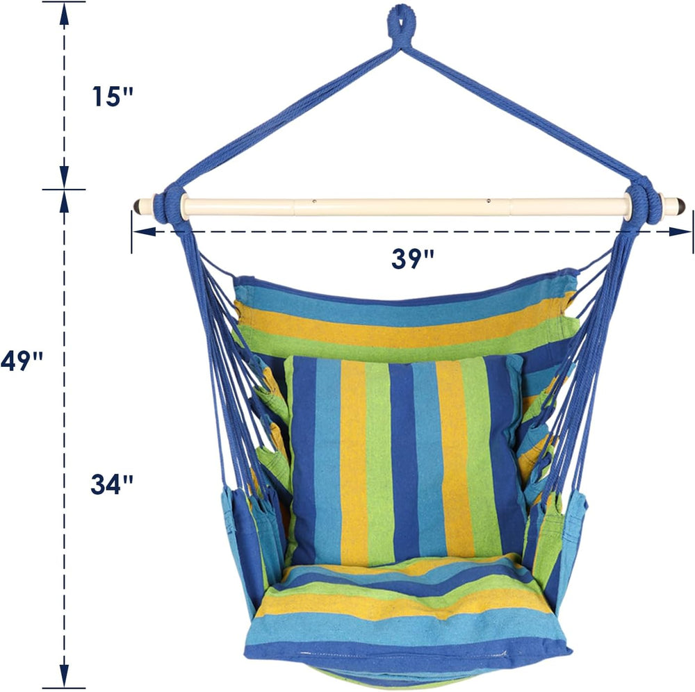 Highwild Hammock Chair Hanging Rope Swing - Max 500 Lbs - 2 Cushions Included...