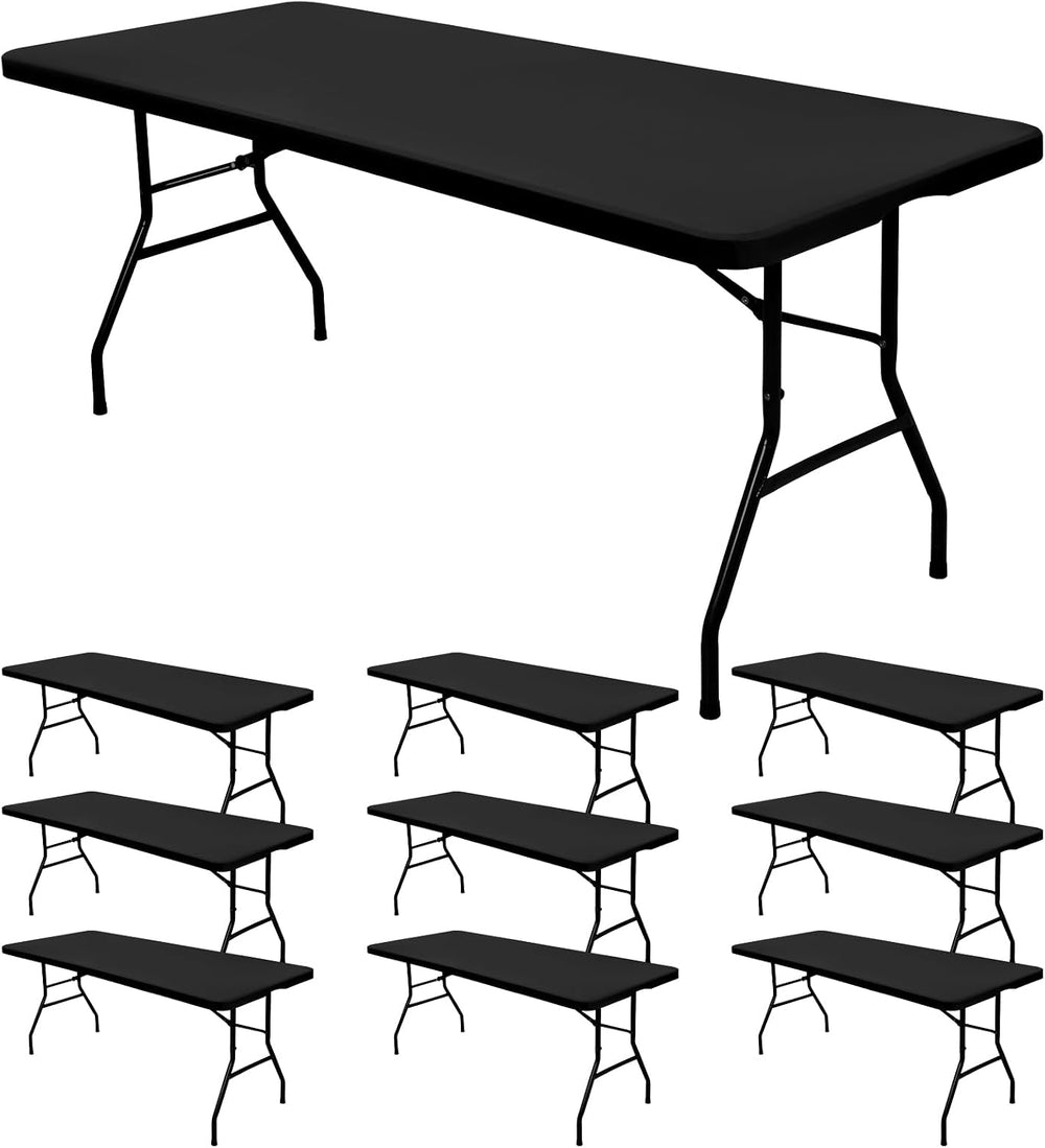 10 Pack Stretch Table Top Cap Cover, Black, 30" x 96"