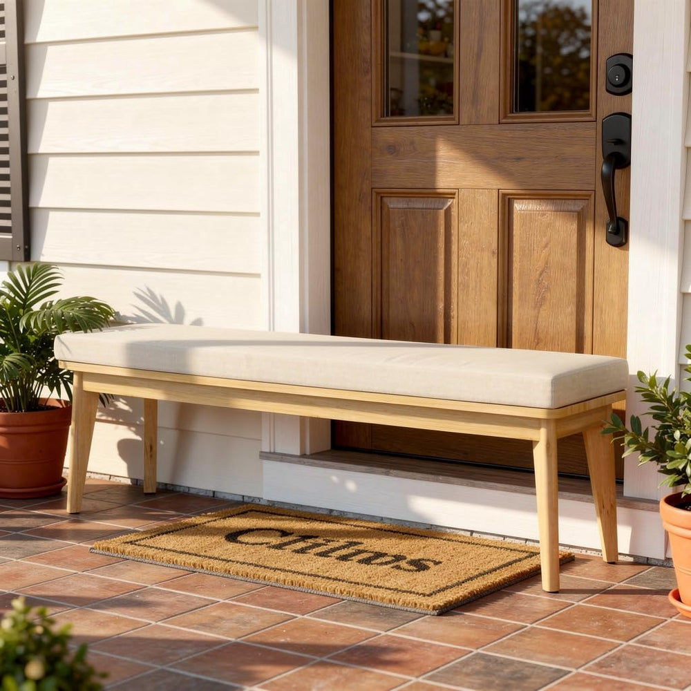 Wisteria Lane 59"L×15.82"W Acacia Outdoor Patio Bench with Washable...
