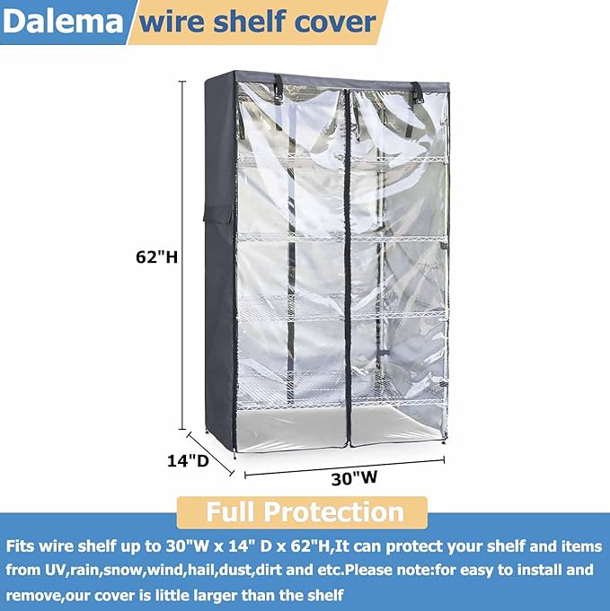 Waterproof Shelf Cover,600D Heavy Duty Dustproof Storage Wire Rack Covers,Out...
