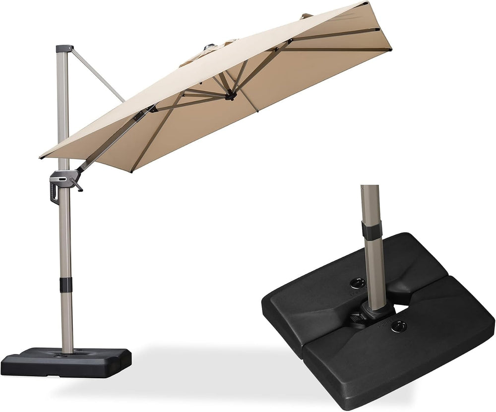 PURPLE LEAF Patio Umbrella with Base 8' x 8' Excellent UV Protection ...