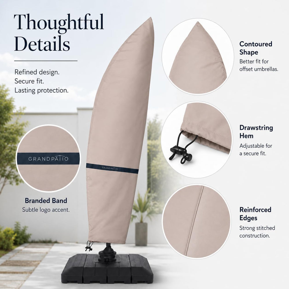 Grand Patio Deluxe Patio Umbrella Cover for 9 to 12 FT Offset Umbrella with C...