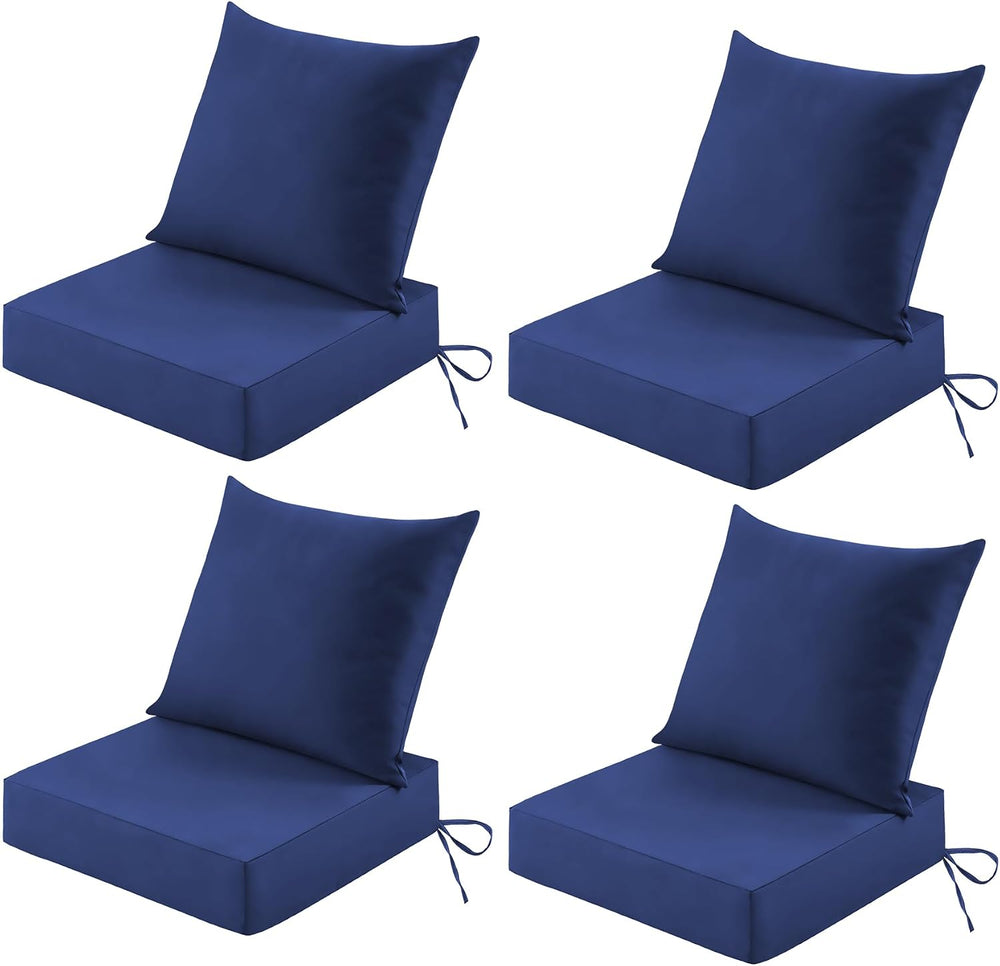 Outdoor Deep-Seat Cushion Set, 24*24*5.75inch, Navyblue, Set of 4