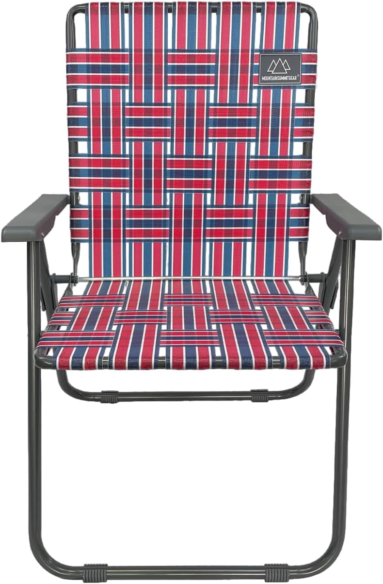 MOUNTAIN SUMMIT GEAR Retro Webbed Camping Chair - Lightweight, Foldable, Dura...