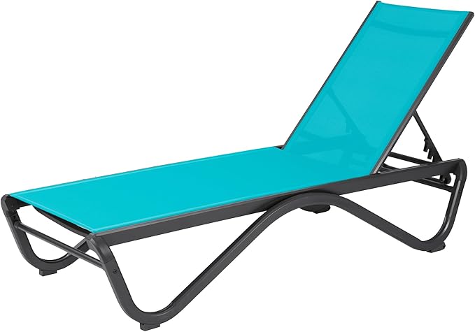 Kozyard Outdoor Chaise Lounge Chair, Full Aluminum Frame, Adjustable Reclinin...