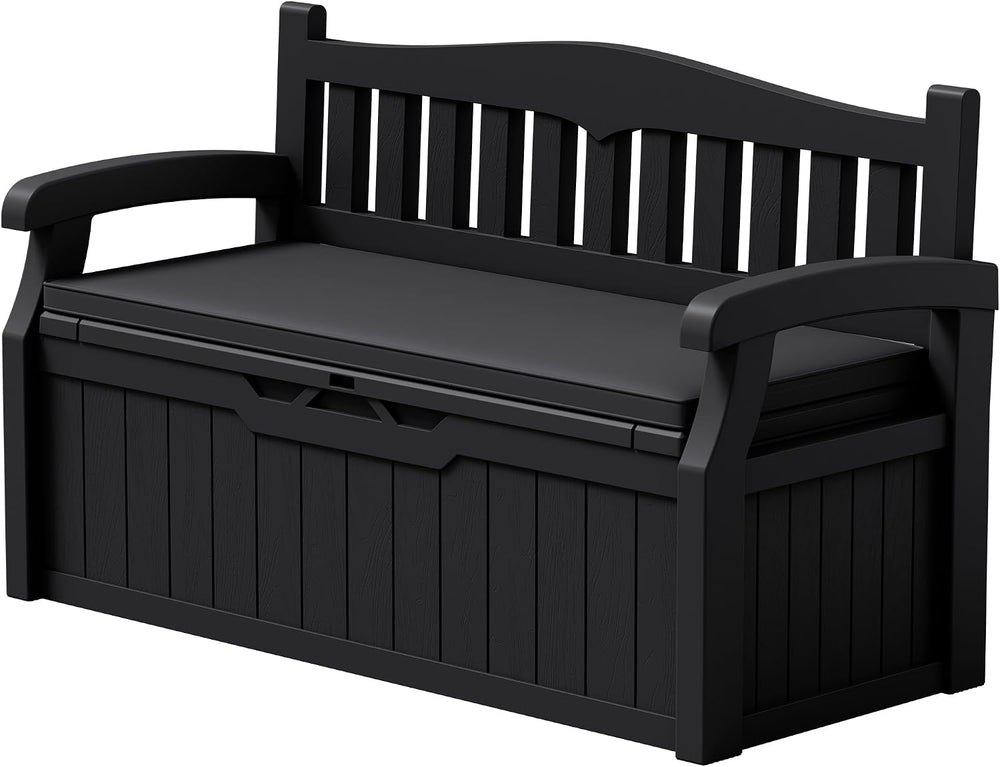 Devoko 80 Gallon Storage Bench with Cushion, Deck Box Waterproof&Lockable