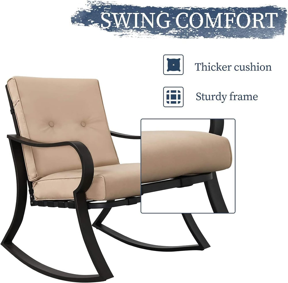 Oakcloud Oakmont Outdoor Furniture 3 Piece Conversation Bistro Set Rocking Ch...