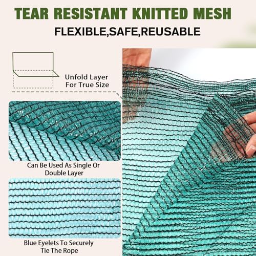 40% 6ft x 400ft Shade Cloth Roll with Eyelets, Green