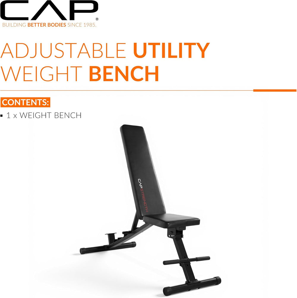 CAP Adjustable Utility Weight Bench, Economy and Elite Options