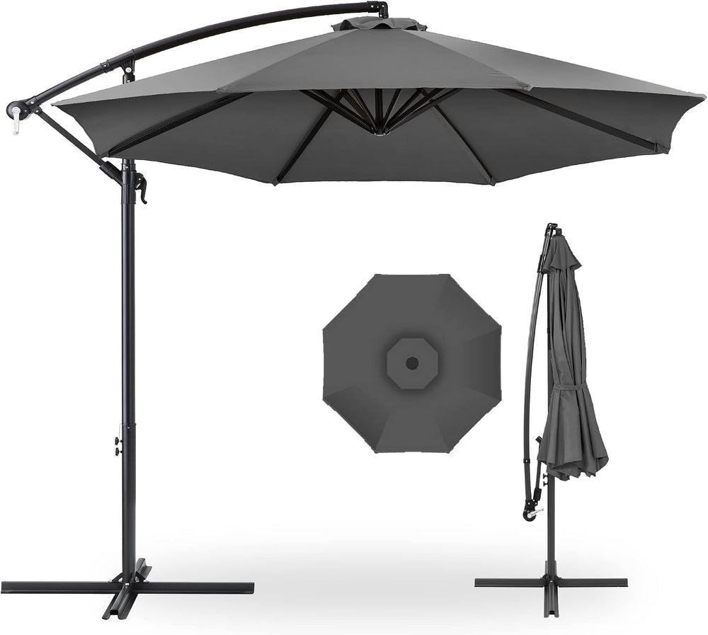 Best Choice Products 10ft Offset Cantilever Hanging Market Patio Umbrella, 8 ...