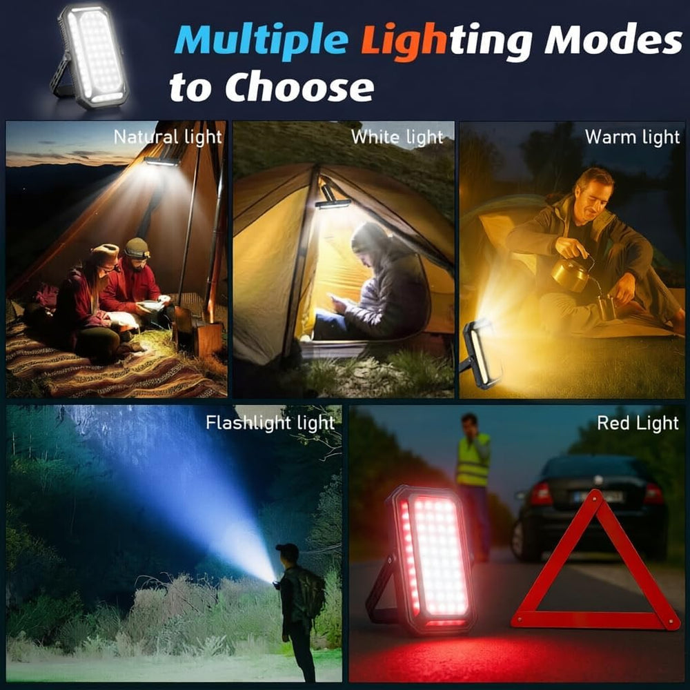 120H Camping Lantern, 10000mAh Rechargeable Lantern, Solar Camp Lamp