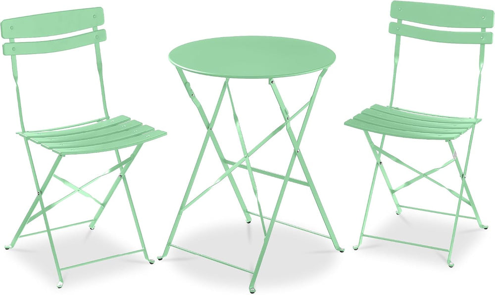 Best Choice Products 3-Piece Bistro Set, Space Saving Folding Design, Solid S...