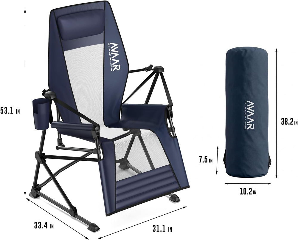 Go-Horizon Hammock Reclining Camping Chair 400 lbs,Full Lie-Flat Folding Chai...