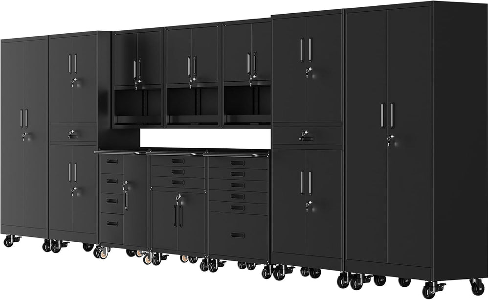 10-Piece Garage Storage Cabinets System Heavy Duty Workshop Set