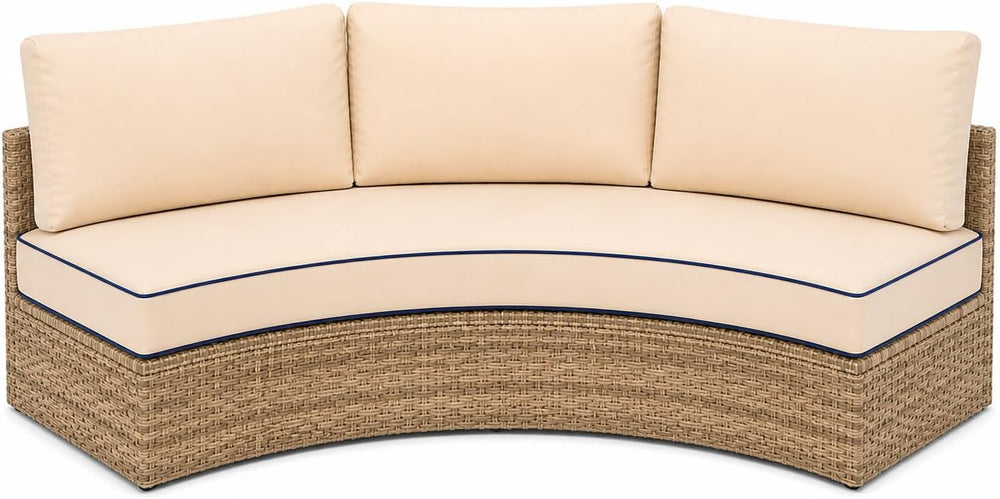 Outdoor Half Moon Sofa Cushion 4-Piece Set, Curved Patio Furniture Cushions, ...