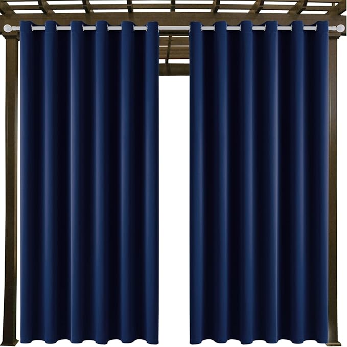 Outdoor Indoor Curtains W84 x L108 for Patio - Weather-resistant Window Panel...