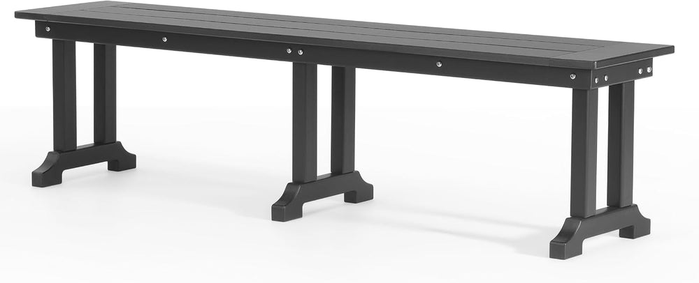 Malibu 65" Outdoor Dining Bench, All Weather Resistant Poly Lumber Patio...
