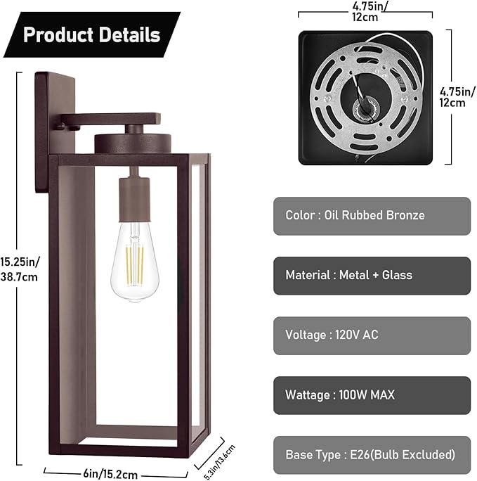 Large Size Outdoor Wall Light Fixtures, Exterior Lighting Fixtures Porch Scon...