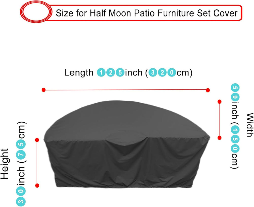 Half Moon Patio Furniture Set Covers, Half Moon Outdoor Sectional Cover Water...