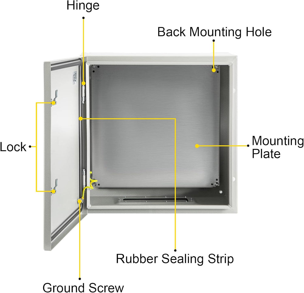 VEVOR NEMA Steel Enclosure, 24 x 24 x 8'' NEMA 4X Steel Electrical Bo...